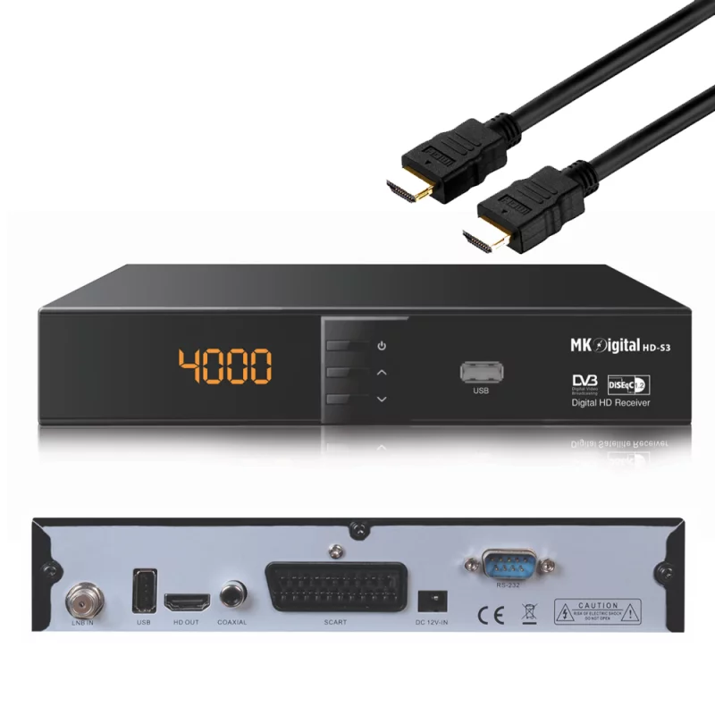 MK-Digital HD-S3 Full HD Sat-Receiver (1080p, HDMI, Astra-Hotbird-Türksat vorprogrammiert)