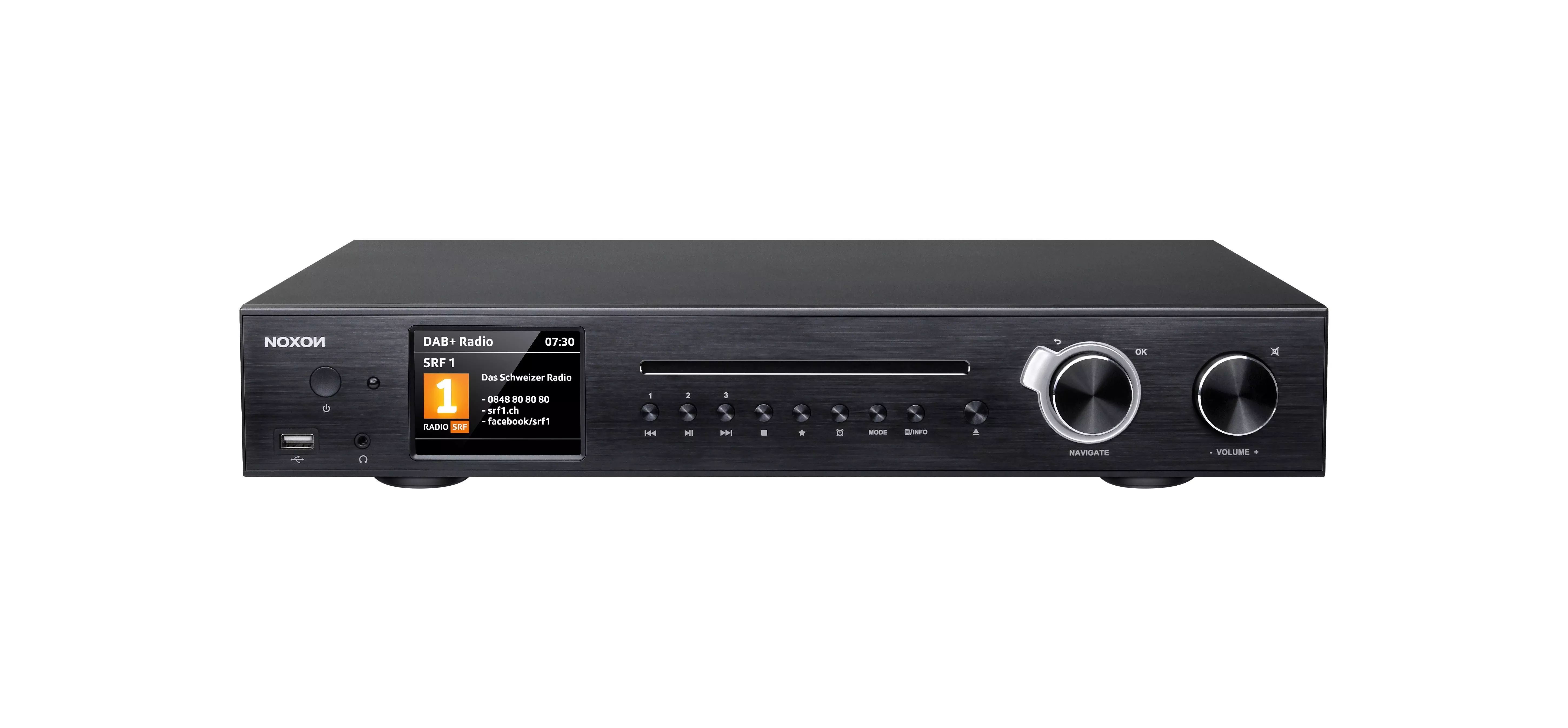 Noxon A 571 CD schwarz, Internetradio, DAB+, UKW Tuner, Spotify, Bluetooth, USB, LAN + WLAN