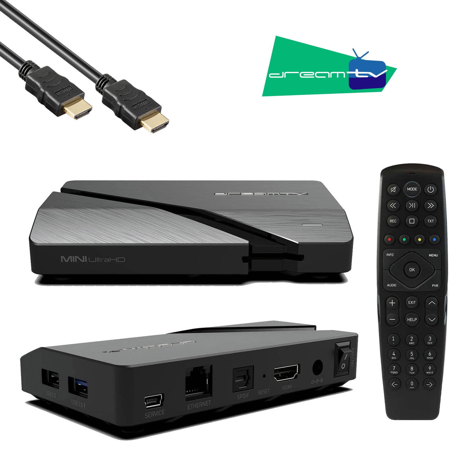 DreamTV Mini Ultra HD Android 9.0 IPTV Streamer Dual Wlan Bluetooth Smart TV Box