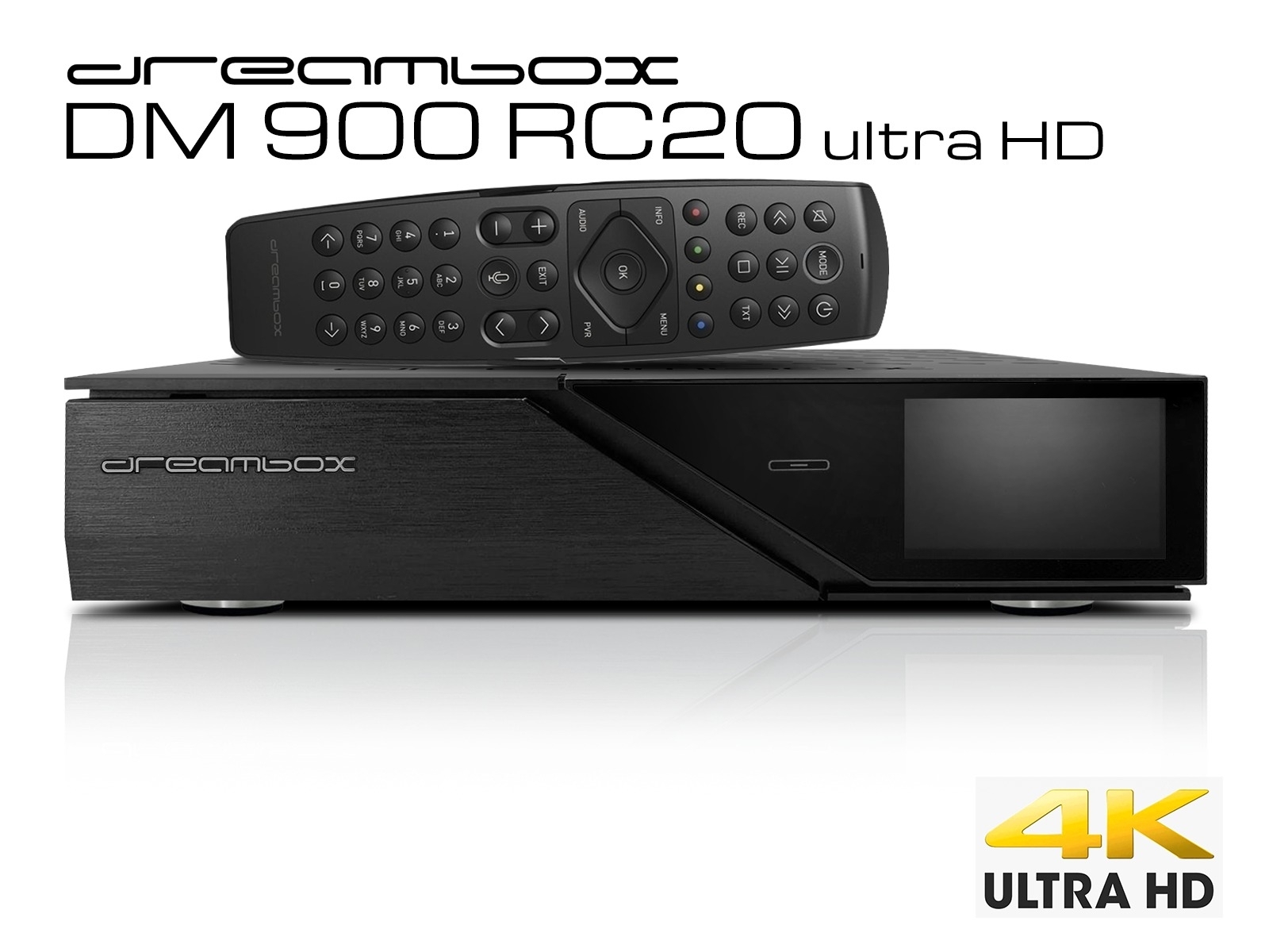 Dreambox DM900 UHD 4K 2x DVB-S2X / 1x DVB-C/T2 Triple MS Tuner E2 Linux PVR Receiver Dreambox DM900 RC20 UHD 4K 2x DVB-S2X / 1x DVB-C/T2 Triple MS Tuner E2 Linux PVR ready Receiver