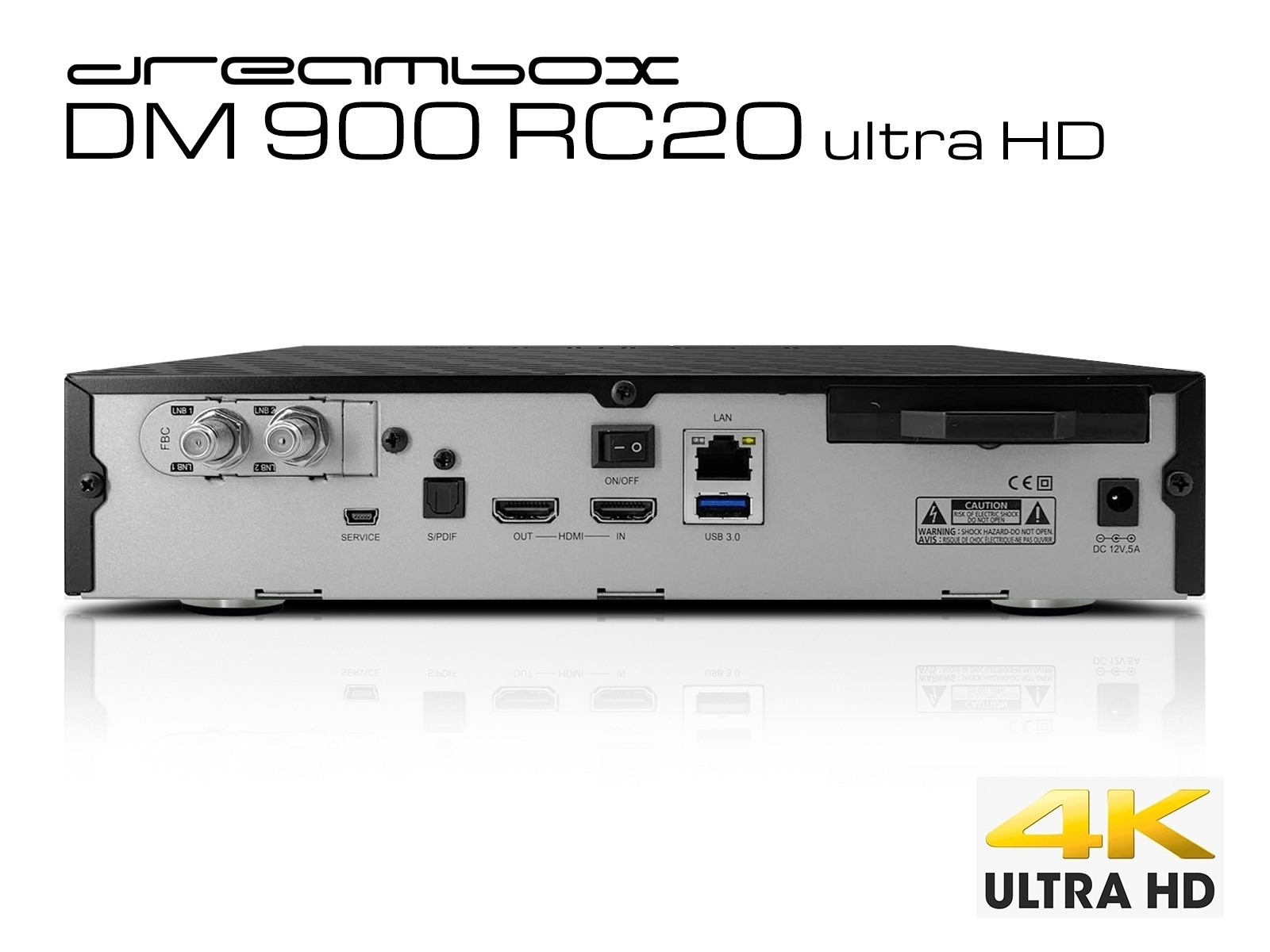Dreambox DM900 UHD 4K 1x DVB-S2X FBC MultiStream Tuner E2 Linux PVR Receiver