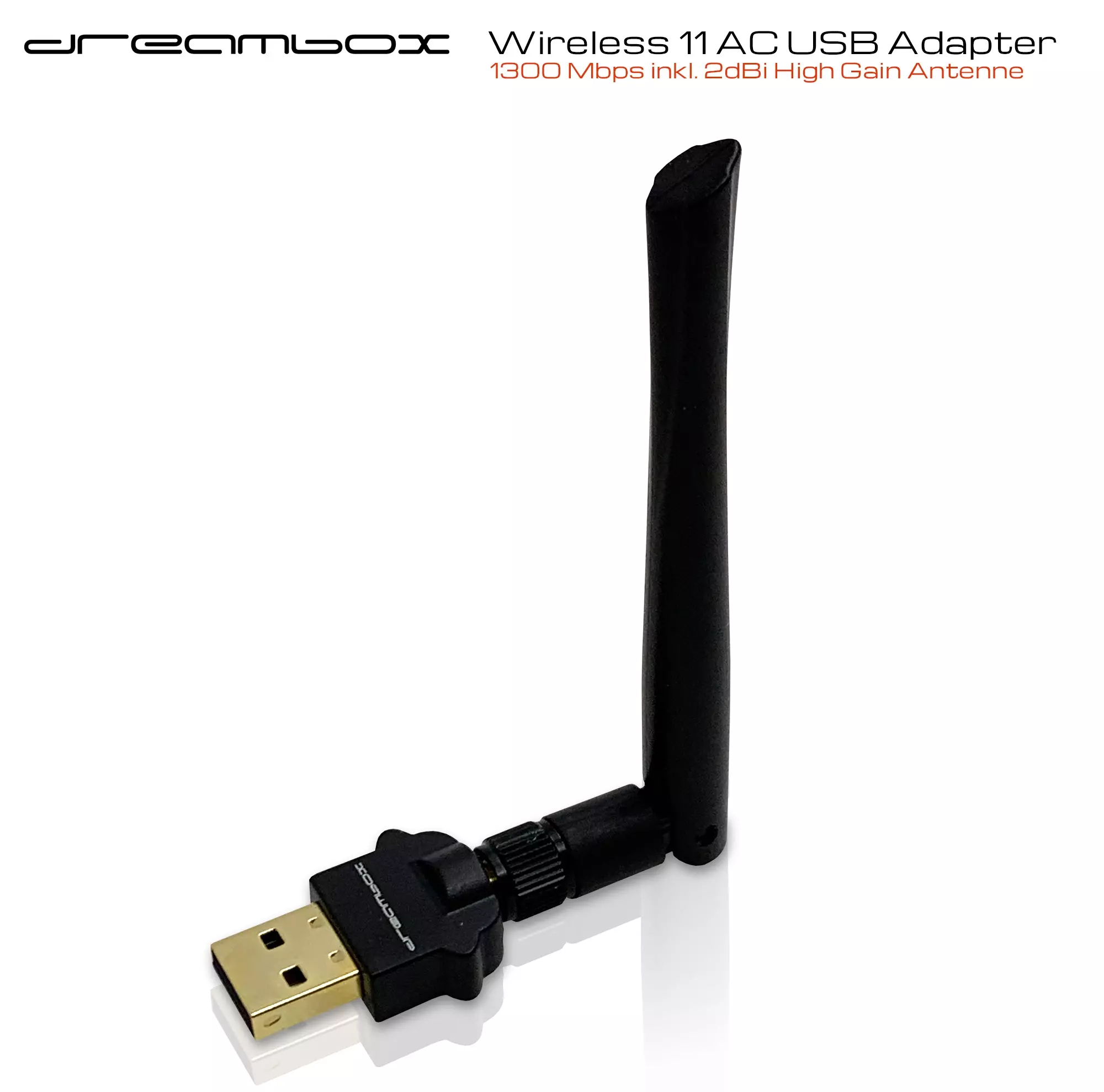 Dreambox Dual Band Wireless USB 2.0 Adapter 1300 Mbps inkl. Antenne