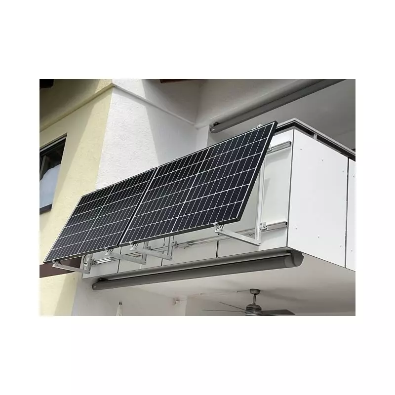 Balkon-Halterung-Set PRO für 2 x Solarmodul - aufgeständert auf 70° - Modulmontage: horizontal