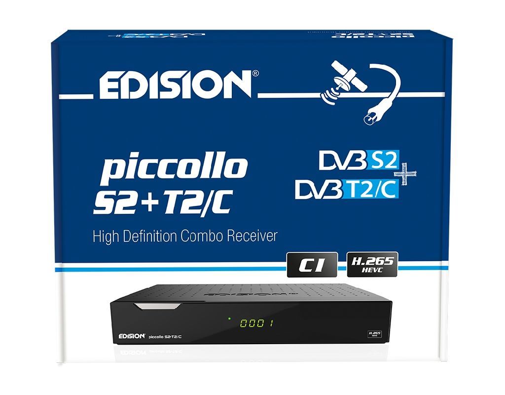 Edision piccollo S2+T2/C HD-Combo-Receiver H.265/HEVC schwarz