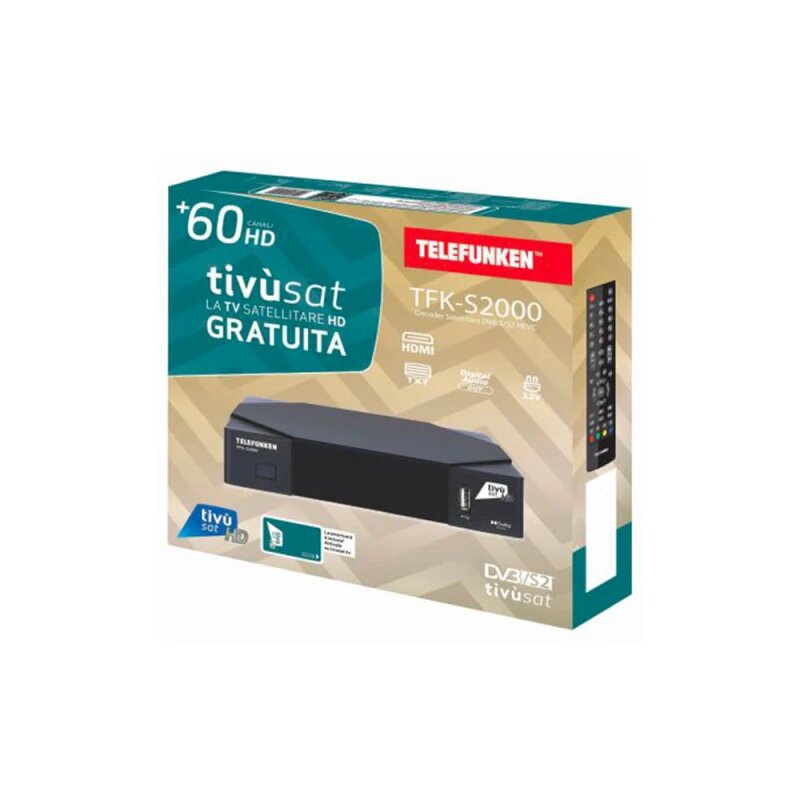 TIVUSAT Telefunken TKF-S2000 Aktiva Aktive Karte Full HD Sat Receiver mit Karte
