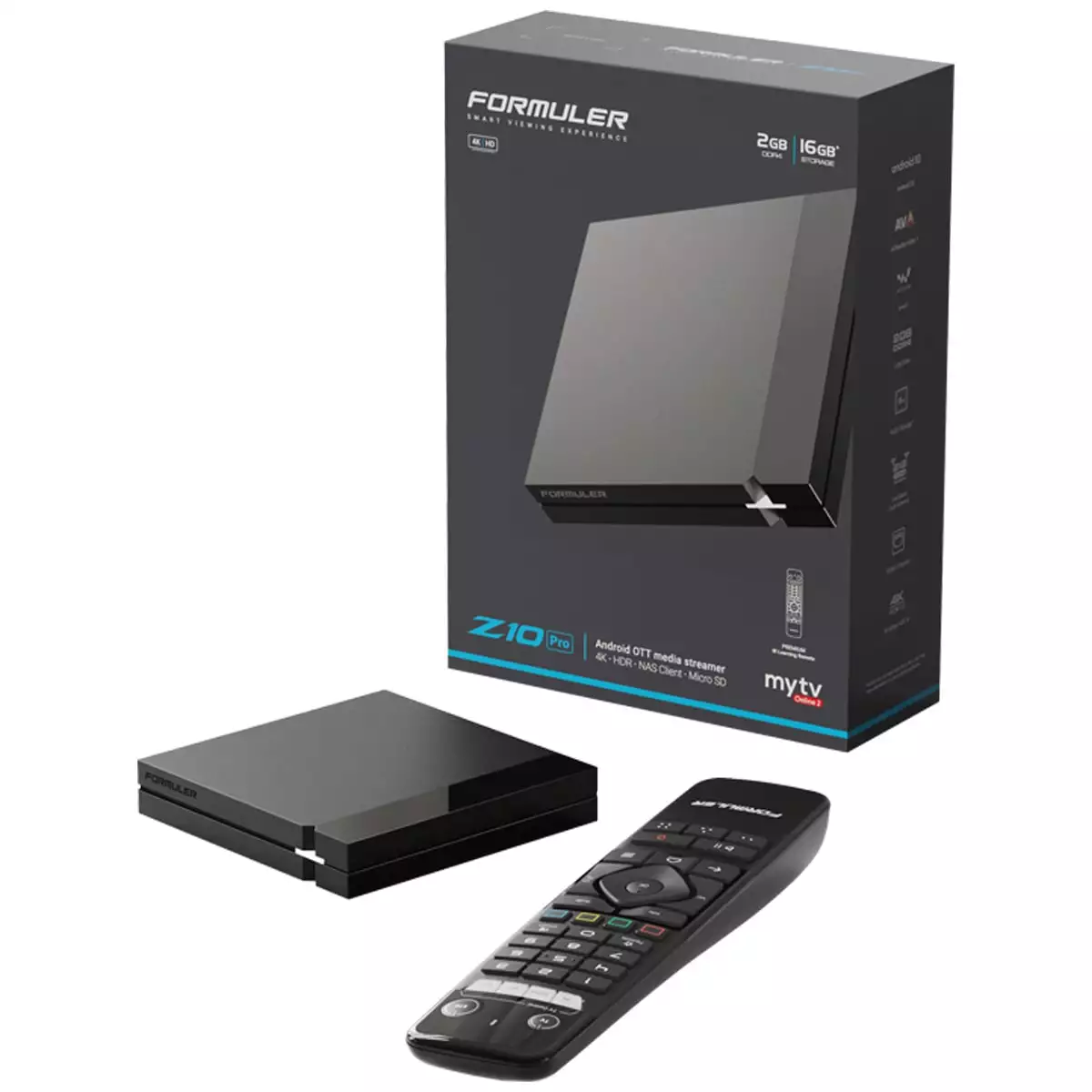 Formuler Z10 Pro 4K UHD Android IP-Receiver (HDR10, Bluetooth, Dual-WiFi, HDMI, USB 3.0, MicroSD)