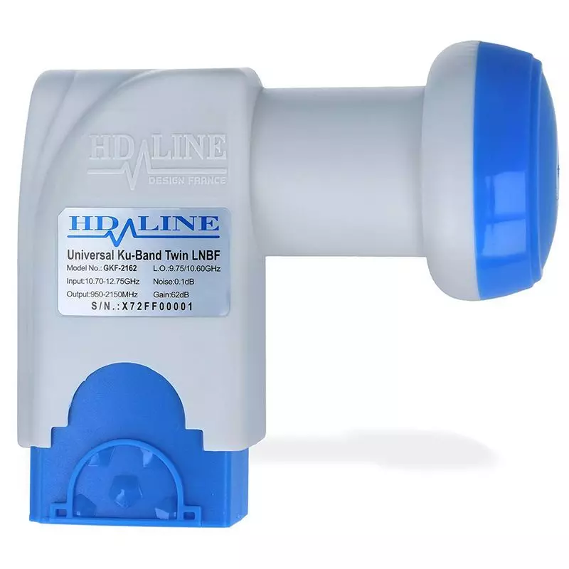 HD-Line Universal Twin Lnb 0,1dB 62dB Gewinn vergoldete Anschlüsse