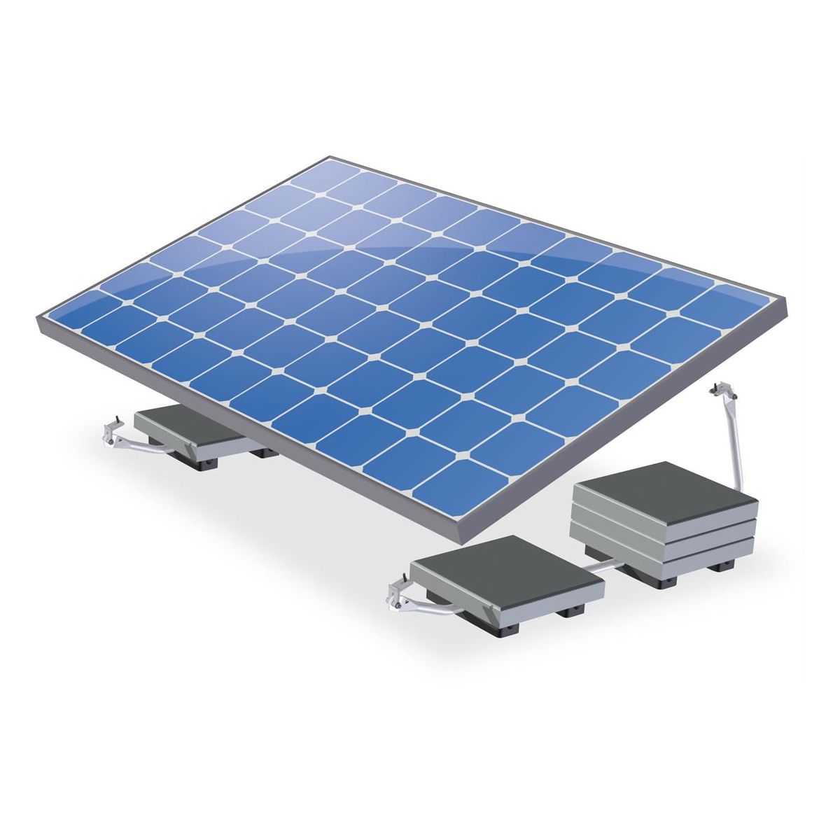 Valkbox 3 XL / Flachdach Halterung Solarmodule / Modul-Breite 115 cm Set für 1 Modul - 17° Neigung