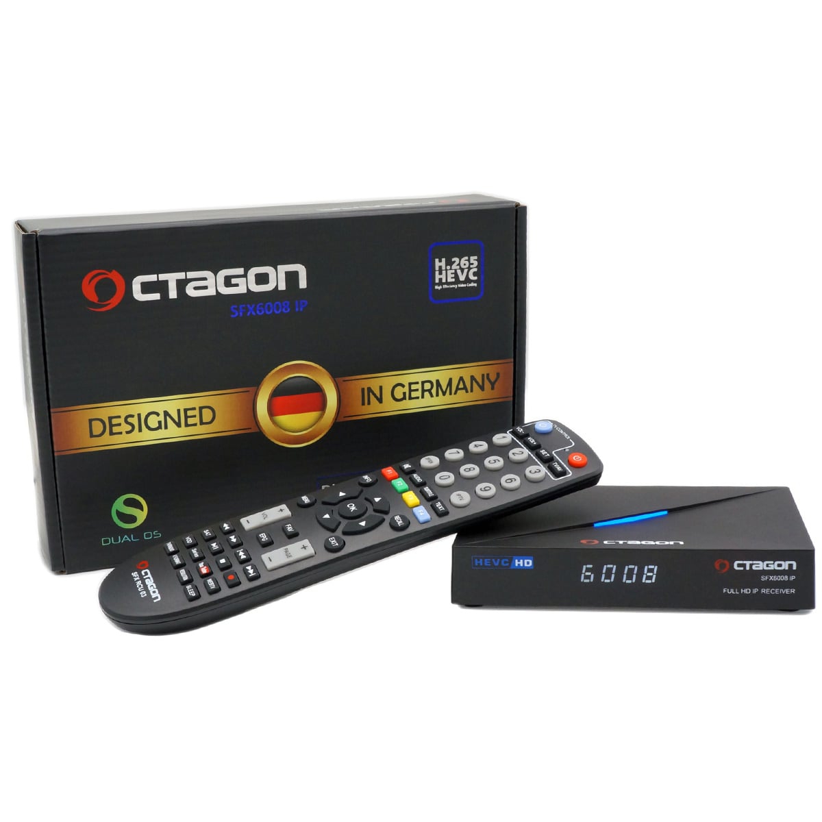 Octagon SFX6008 IP Full HD IP-Receiver (Linux E2 & Define OS, 1080p, HDMI, USB, LAN, Schwarz)