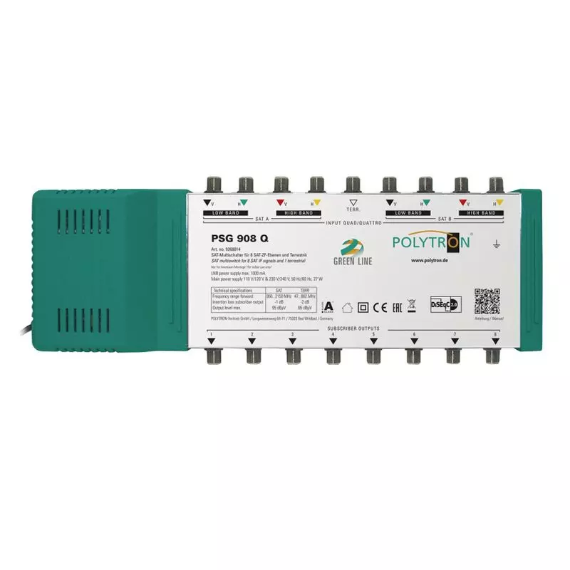 Polytron Green Line PSG 908 Q Multischalter, Quad- oder Quattro-LNBs verwendbar