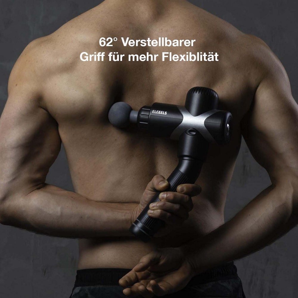 ELEEELS XT-B Massagepistole mit drehbarem Griff schwarz