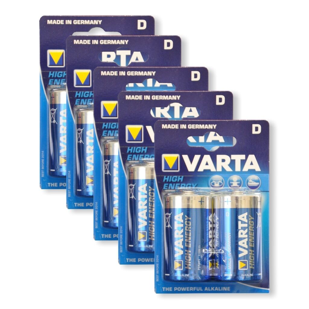 5x Blister Varta High Energy Batterien 1,5V Mono / LR20 / D / Varta Type 4920