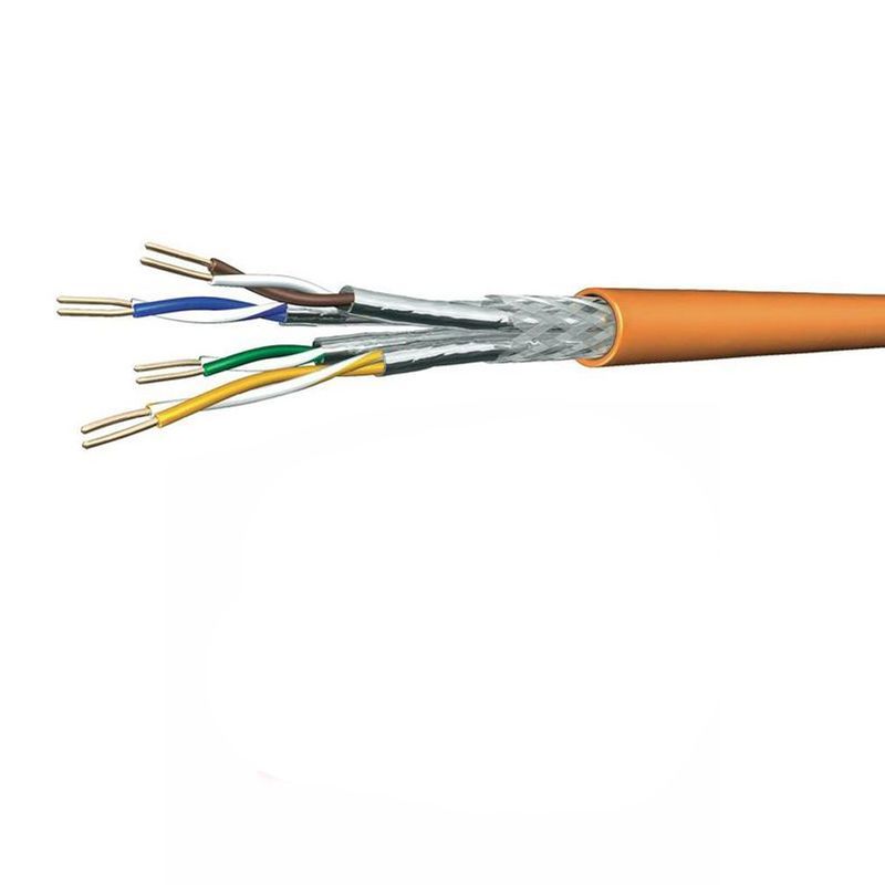 Cat.7 Netzwerkkabel Verlegekabel 1000 MHz S-FTP Orange Kupfer 100 meter