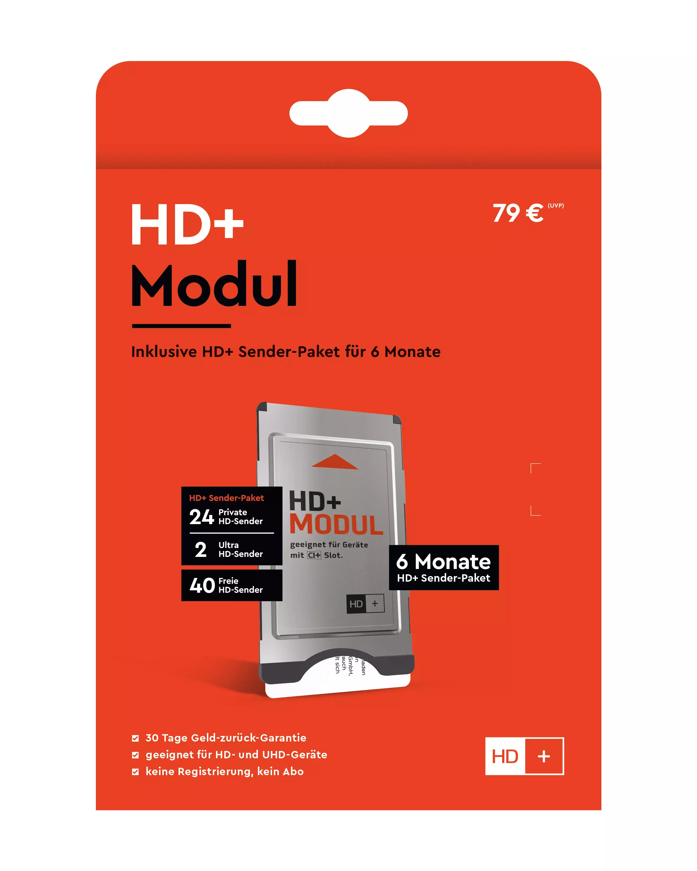 HD PLUS CI+ Modul für 6 Monate (inkl. HD+ Karte, geeignet für HD und UHD, für Satellitenempfang)