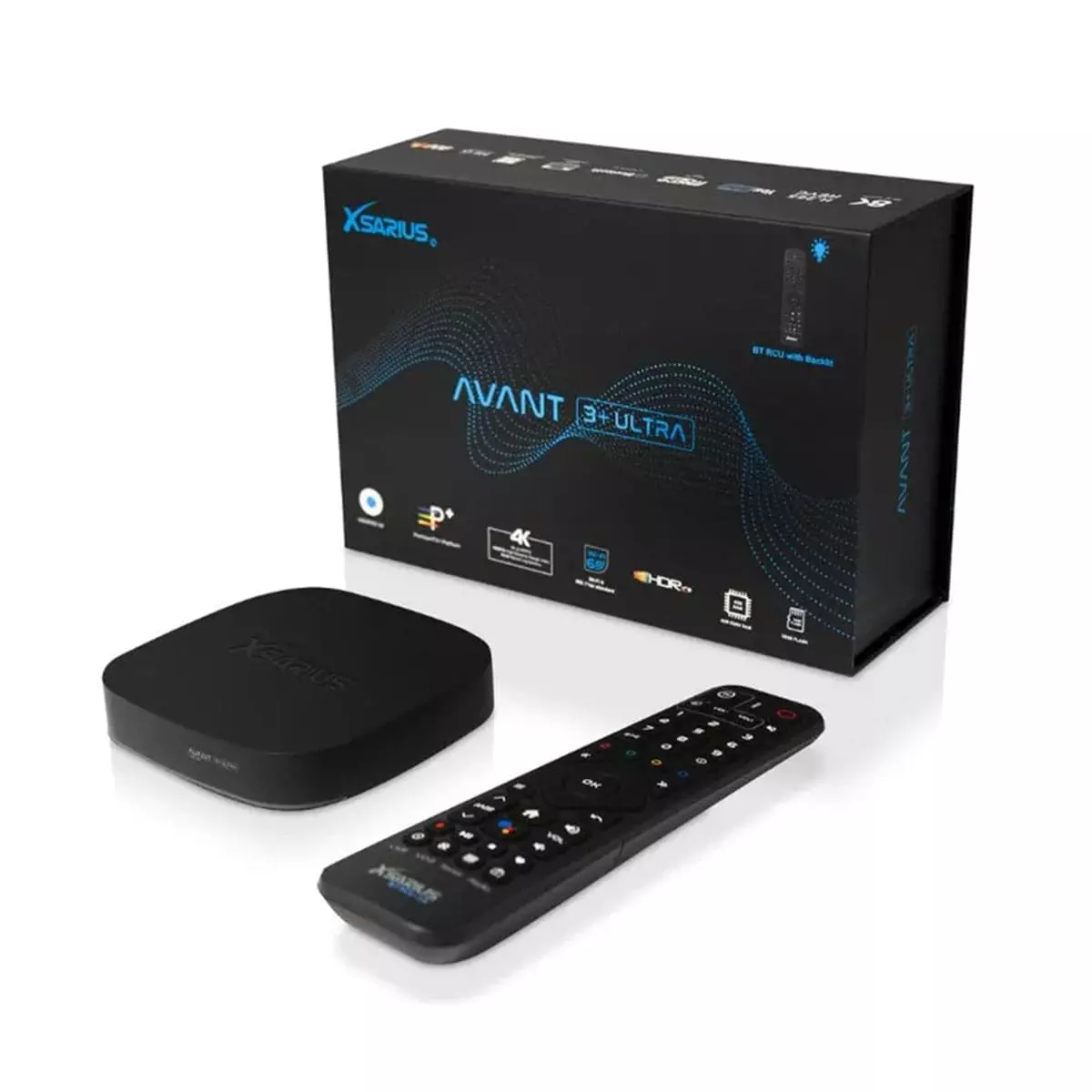 Xsarius Avant 3+ Ultra 4K UHD Android 11 64GB IP-Receiver Schwarz (WiFi 6, LAN, HDMI, MicroSD)