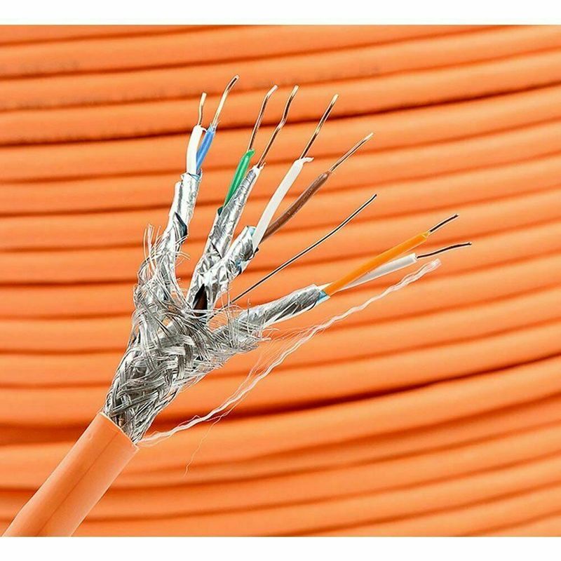 Cat.7 Netzwerkkabel Verlegekabel 1000 MHz S-FTP Orange Kupfer 100 meter
