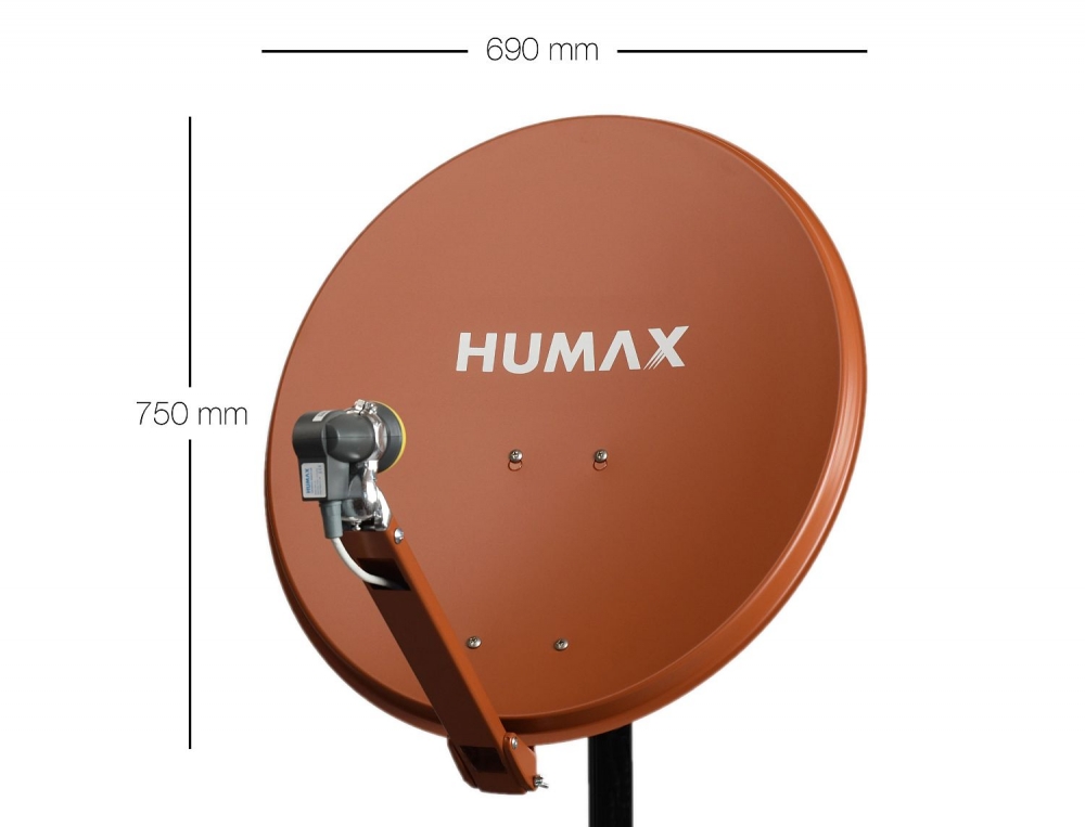 Humax Professional 75cm Alu Satellitenspiegel ziegelrot