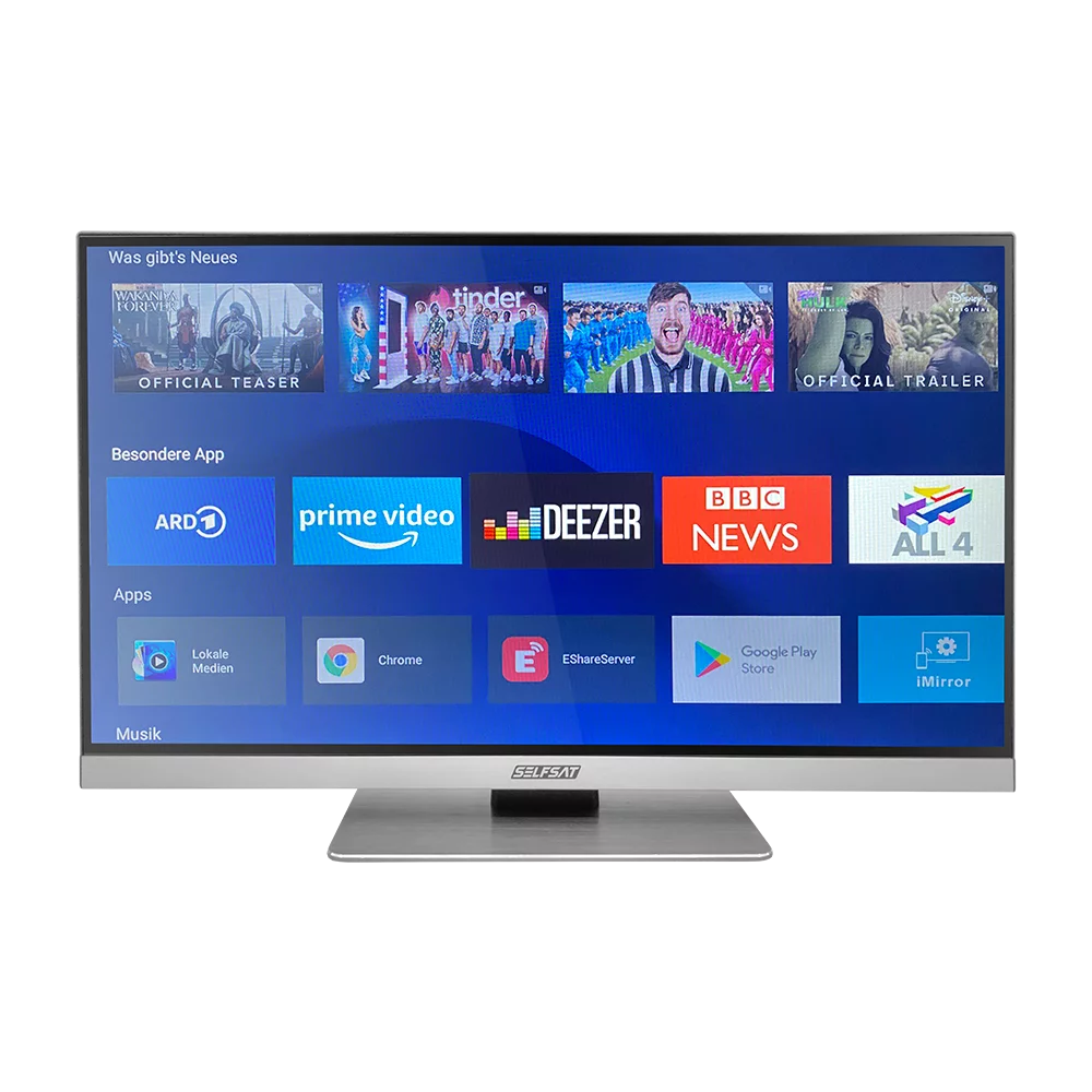 SELFSAT SMART LED TV 1260 (60cm/24") rahmenloser TV inkl. DVB-S2/C/T2 HD Tuner mit WLAN u. Bluetooth