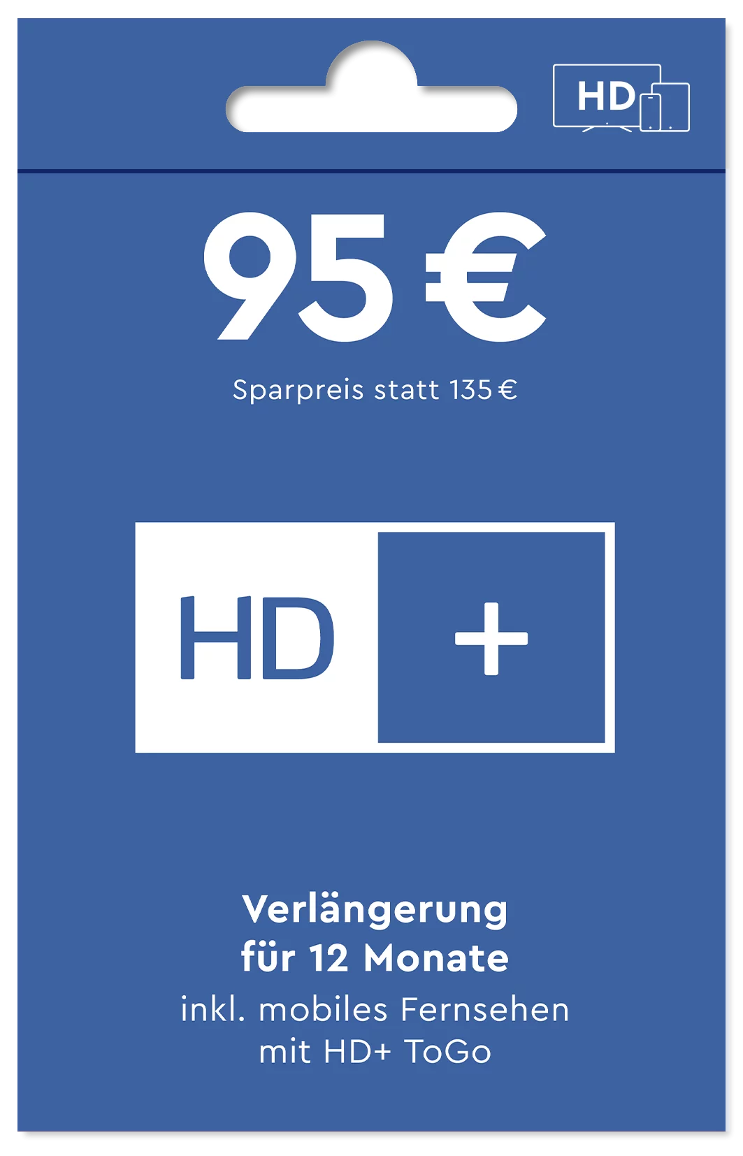 HD+ inklusive HD+ ToGo Verlängerung für 12 Monate (für alle HD+ Karten HD01/02/03/04/05