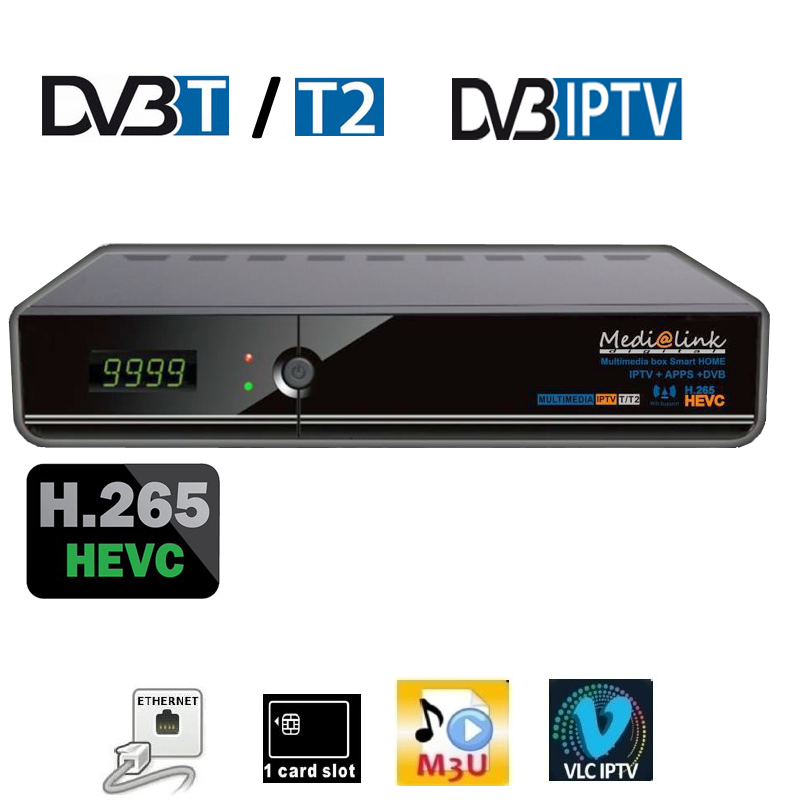 Medi@link Multimediabox ML 5100 HEVC 265 IPTV+DVB-T/T2 1 Kartenleser