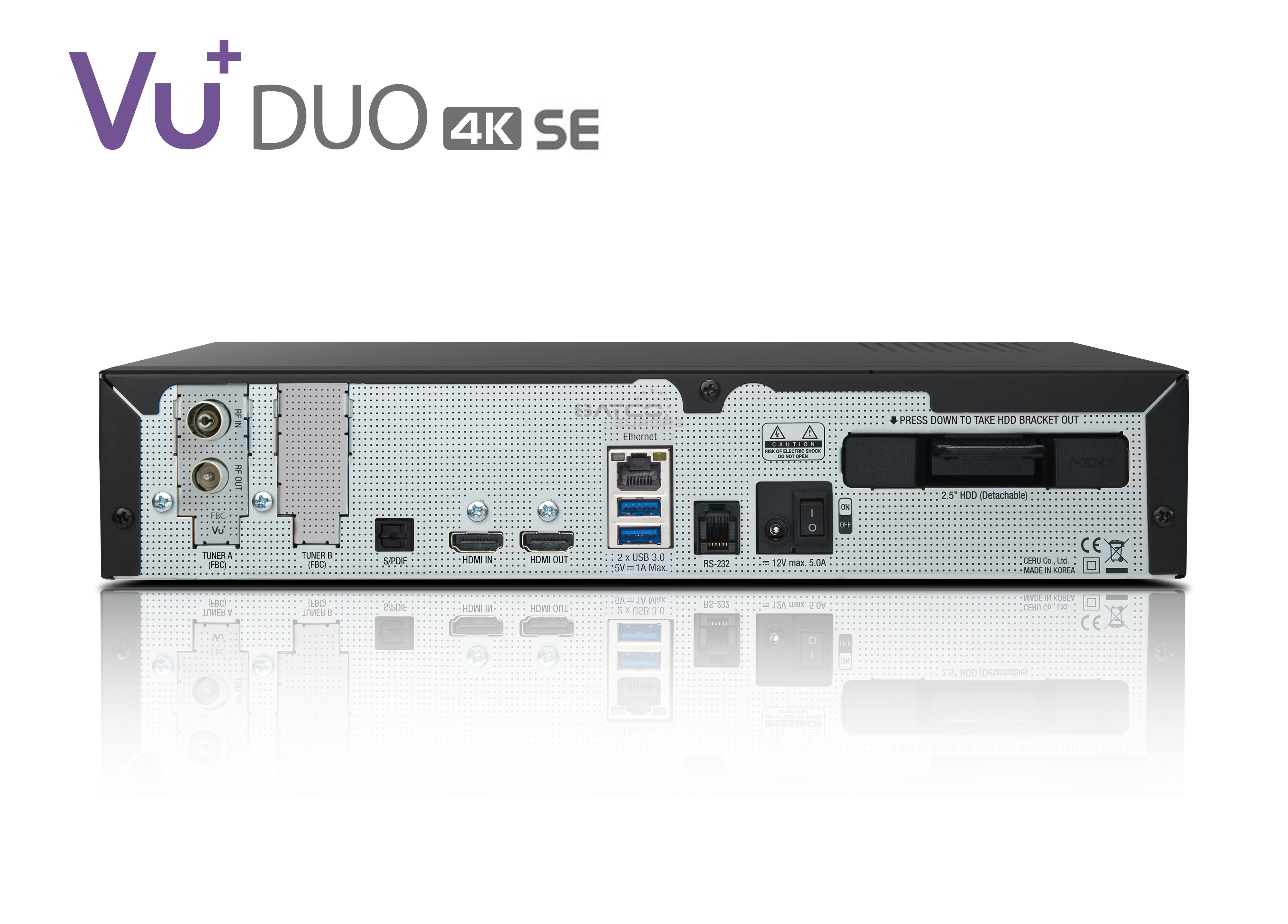VU+ Duo 4K SE BT 1x DVB-C FBC Tuner 500 GB HDD Linux Receiver UHD 2160p