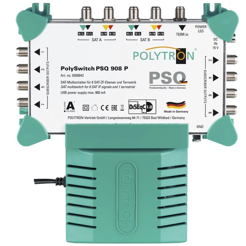 Polytron PSQ 908 P 2 SAT bis 8 Teilnehmer mit Netzteil - Made in Germany