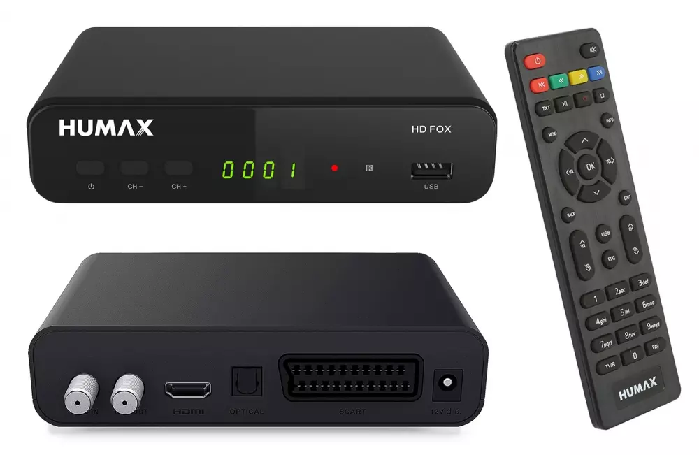 Humax HD Fox Digitaler HD Sat Rreceiver 1080P HDMI SCART DVB-S/S2 PVR Ready 12V