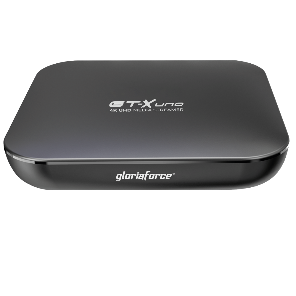 Gloriaforce RTX Uno 4K UHD IPTV Player Android 9 H.265 2GB RAM 16GB Flash 5GHz Wlan