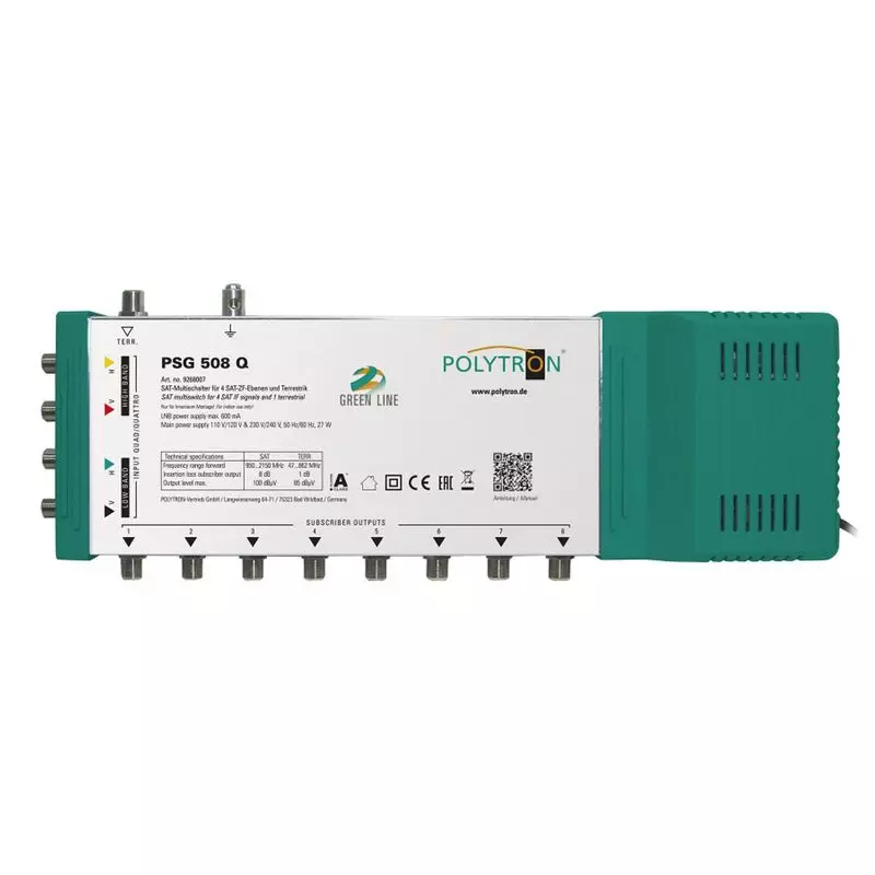 Polytron Green Line PSG 508 Q Multischalter, Quad- oder Quattro-LNBs verwendbar