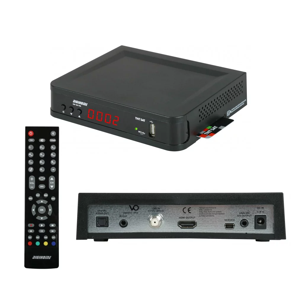 Digihome DSF 300 TNT HD Sat-Receiver mit TNT SAT PC6 Karte (DVB-S2, HDMI, USB, Dolby Digital)