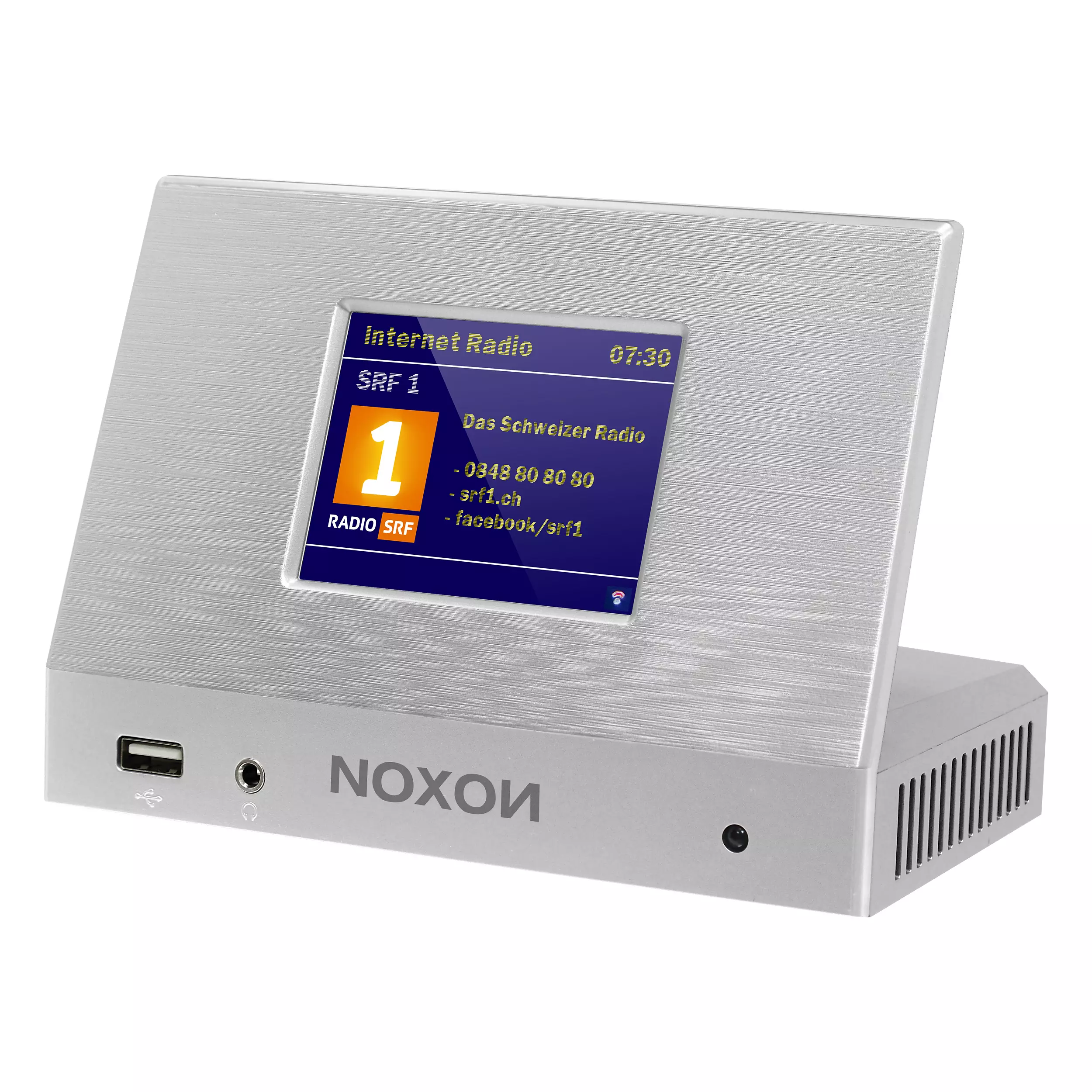 Noxon A120+ silber - Audio Adapter DAB+/UKW & Internet-Radio, Spotify, Bluetooth, USB, App