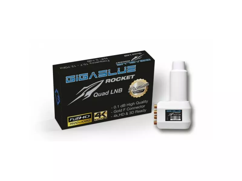 Gigablue Ultra Rocket Quad Multifeed LNB 40mm Feed 0.1dB 