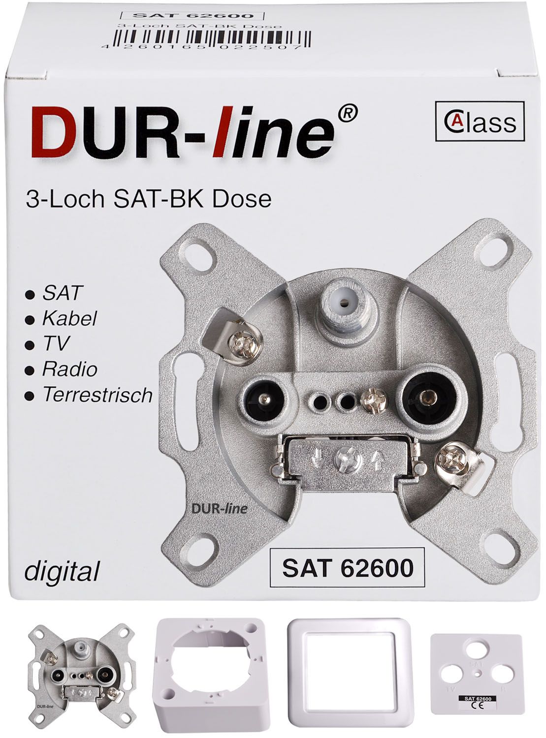 DUR-line DSA 62600 - Sat-Stichleitungsdose SAT | Kabelfernsehen | DVB-T | Radio