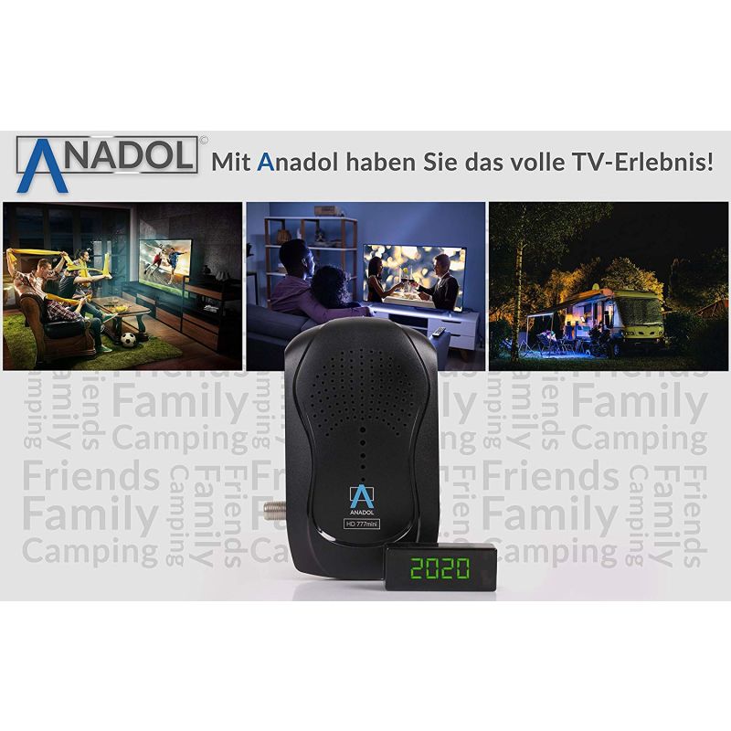 Anadol HD 777 Mini Full HD 1080p HDMI USB mit PVR 1x DVB-S2 Sat Receiver Schwarz