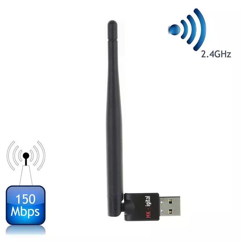 MK Digital V8 USB WiFi WLAN Adapter 150 Mbit/s mit 3dBi Antenne