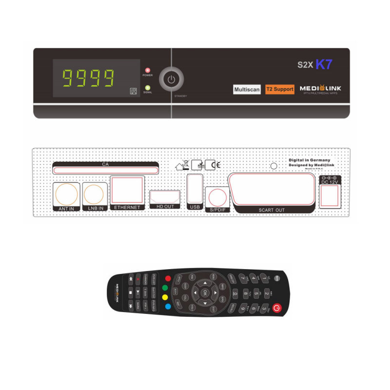 Medialink K7 S2X/T2/C IPTV Multimeida HD Receiver 
