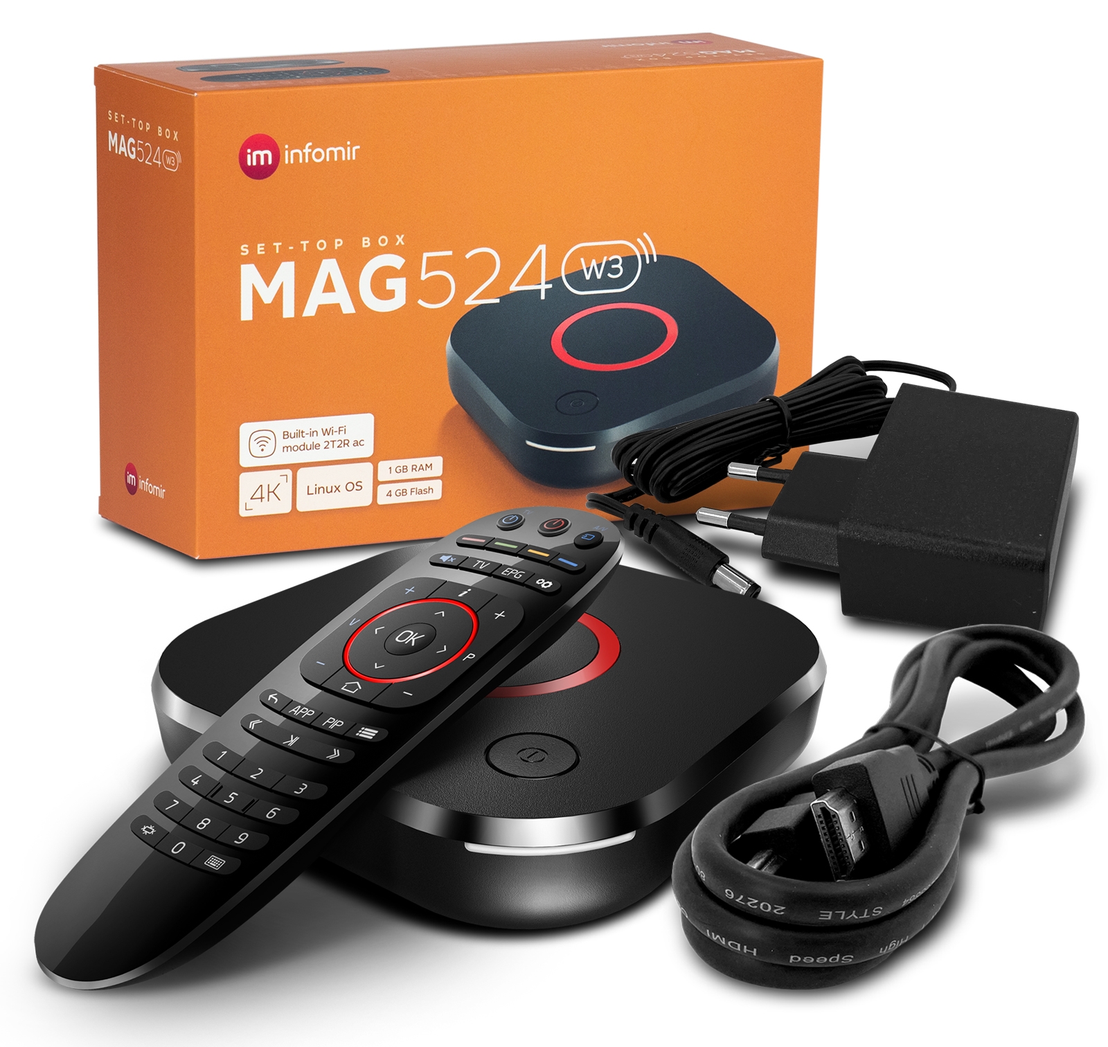 MAG 520w3 IP TV Internet Streamer HEVC H.265 WIFI 4K UHD 60FPS Linux USB 3.0 LAN HDMI