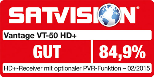 VANTAGE VT 50 HD+ Sat-Receiver HDTV, PVR-Funktion, HD+ Karte inklusive