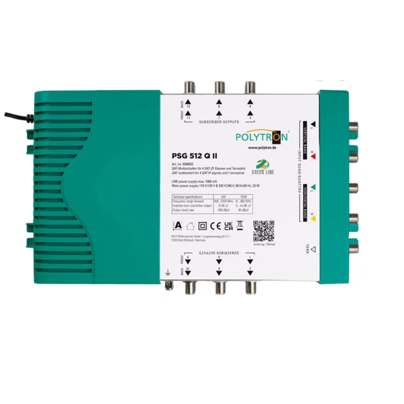 Polytron Green Line PSG 512 Q Multischalter, Quad- oder Quattro-LNBs verwendbar