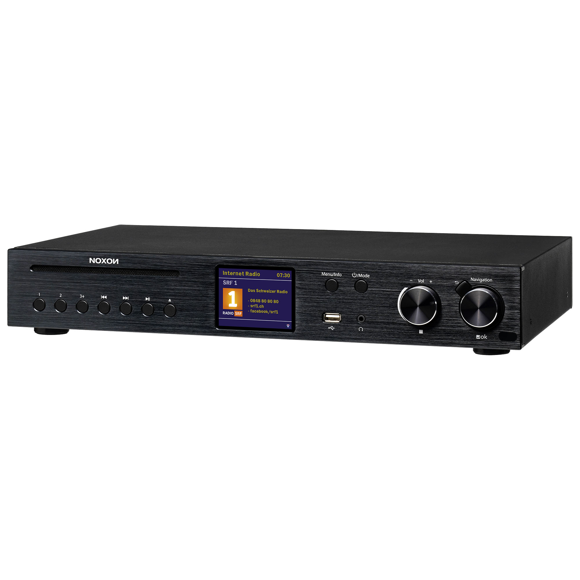 Noxon Hifi A580 CD Tuner mit CD Player, DAB+/UKW & Internet-Radio mit Spotify Connect & Deezer, Bluetooth, USB, Kopfhöreranschluss, WLAN und LAN