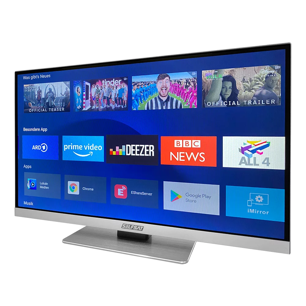 SELFSAT SMART LED TV 1255 (55cm/22") rahmenloser TV inkl. DVB-S2/C/T2 HD Tuner mit WLAN u. Bluetooth